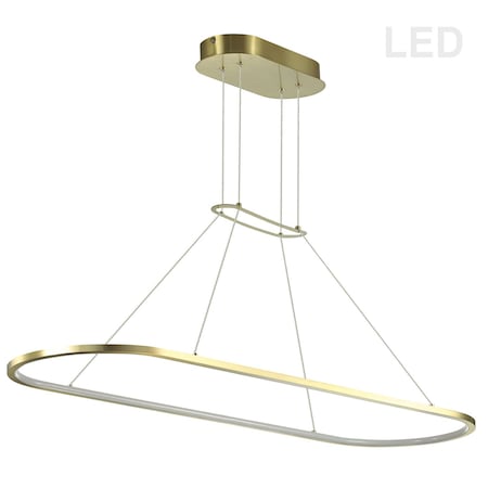 Dainolite 46W Horizontal Pendant, Aged Brass With White Diffuser DTA-4046LEDHP-AGB